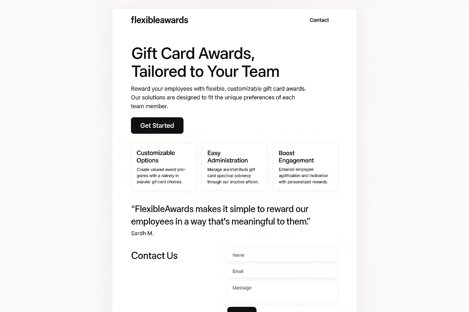 flexibleawards.com website mockup